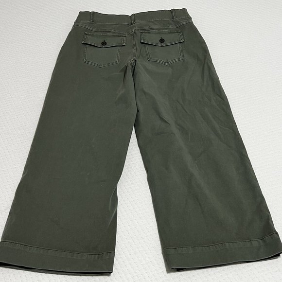 Spanx Soft Sage Stretch Twill Cropped Wide Leg Pants Size 1X / 1TG - Picture 3 of 9